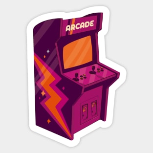 Cool Retro Arcade Machine with Funky 70s Graphics Sticker